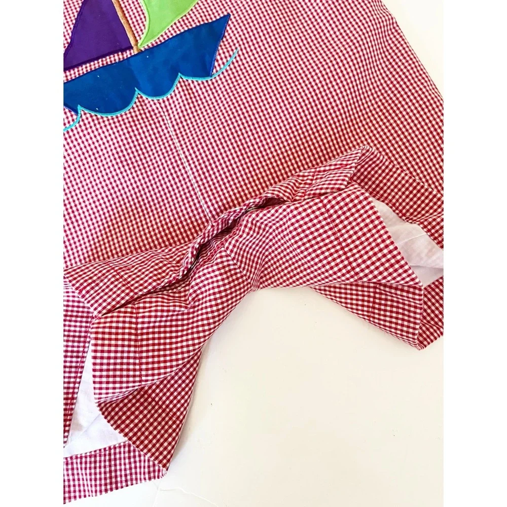 Sir John by Rosalina red gingham boys summer suit with sailboats